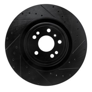 Mercedes-Benz GLS350 Brake Rotor (1) - Front Right - R1 Concepts - Drilled & Slotted - Black - `13-`19